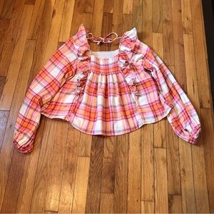 Like New FALL Free People Flannel Smock Top